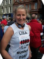 Lisa at the start of the Marathon